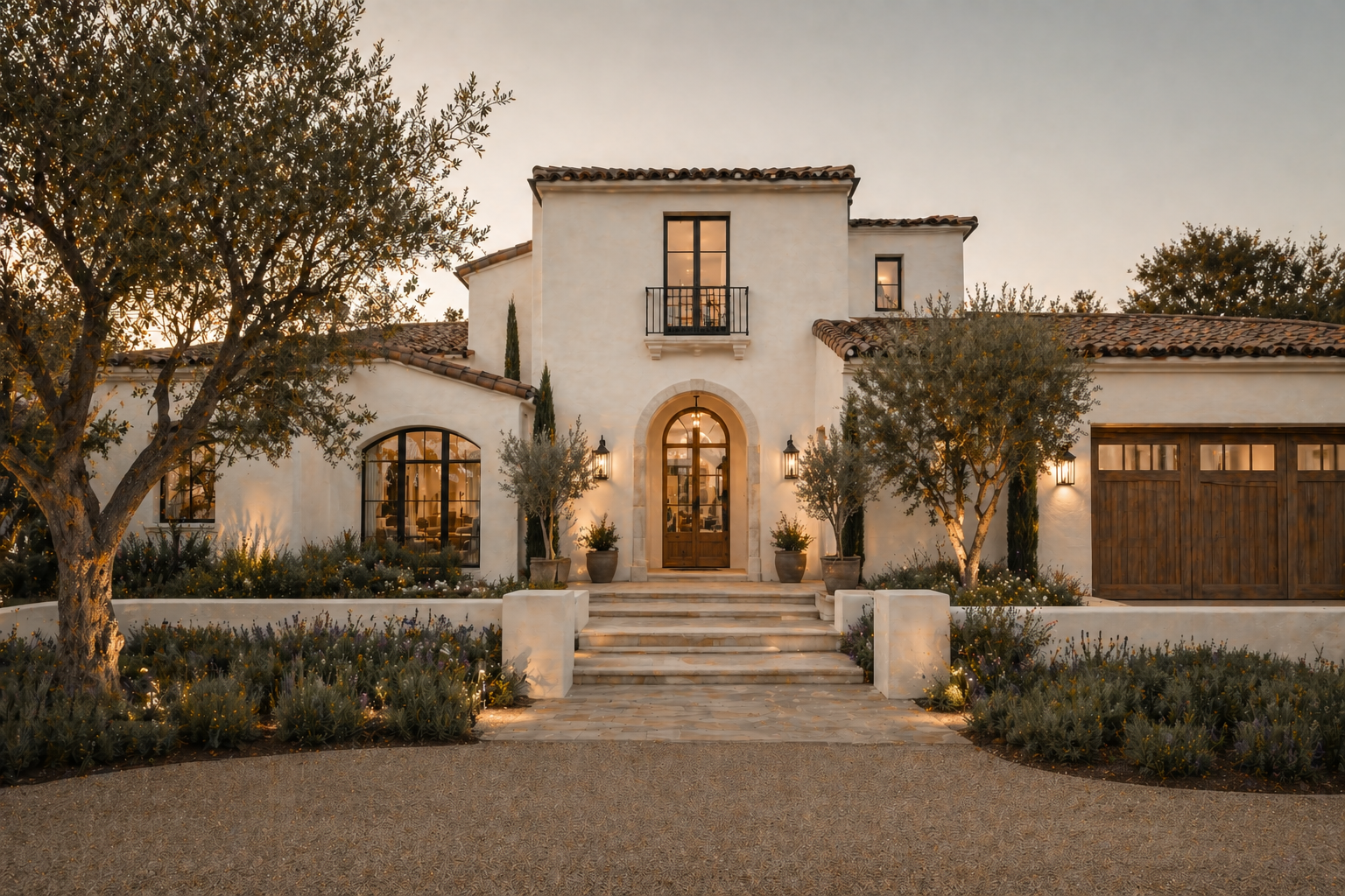 Mediterranean custom home exterior
